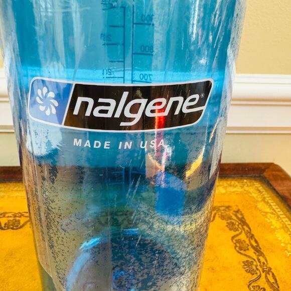 NWT Nalgene Wide Mouth Slate Blue Black Cap Tritan 32 oz BPA Free Water Bottle - Picture 2 of 8